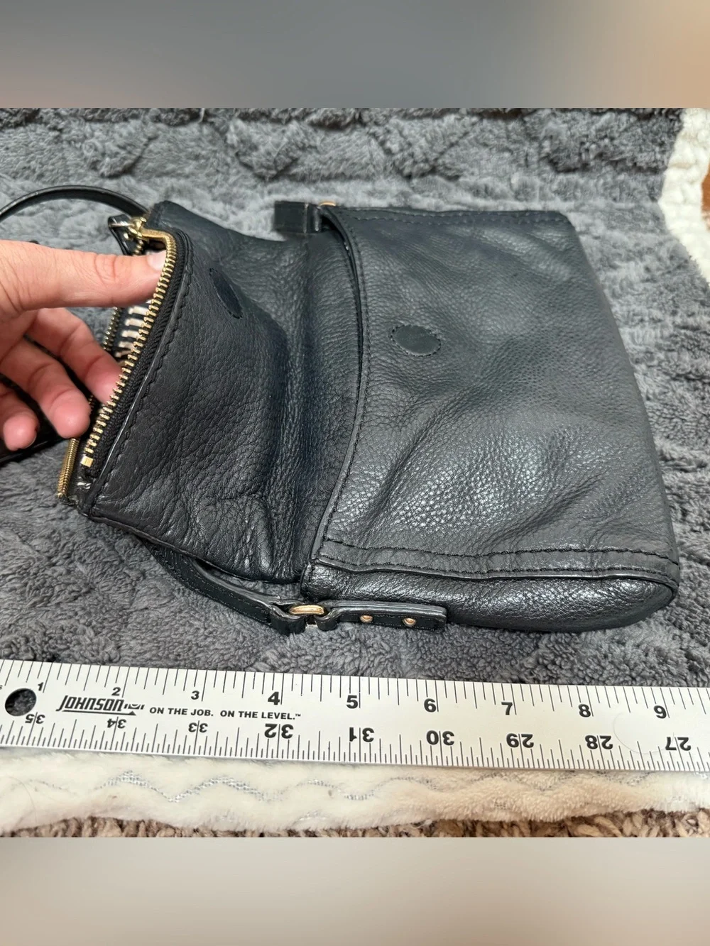 kate spade Black Pebbled Leather Crossbody with Gold Hardware